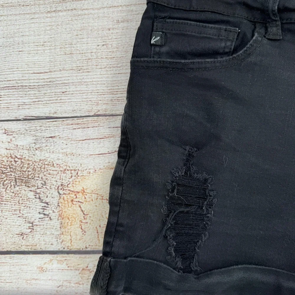 KanCan Denim Shorts Womens 13 Black Distressed Cuffed Jean Shorts KC6036BK